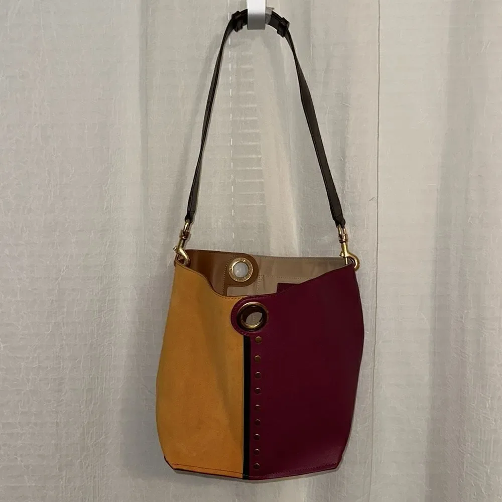 See by Chloe Gaia Colorblocked Suede Leather Oversized Hobo Bag in Sienna - Picture 4 of 16